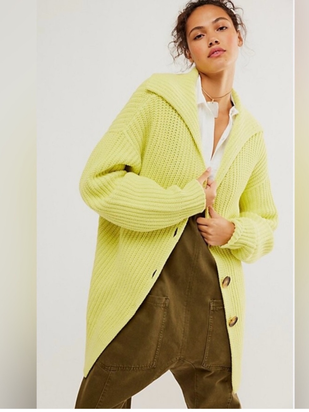 FREE PEOPLE SWIM TOO DEEP CHUNKY CARDI | XL